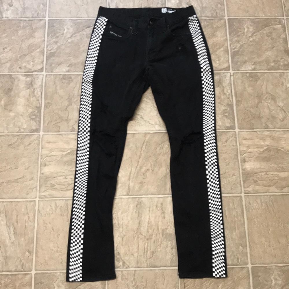 Checkered Black Jeans